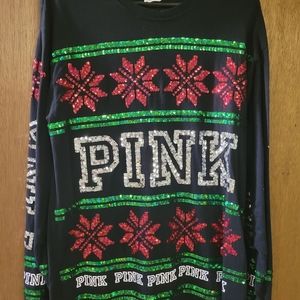 VS PINK Bling Holiday Tee